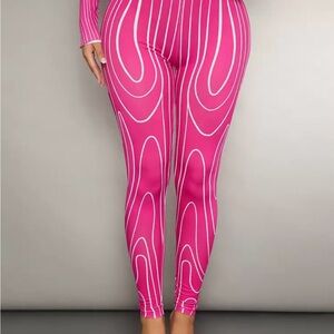 Pink Patterned Women's Pants